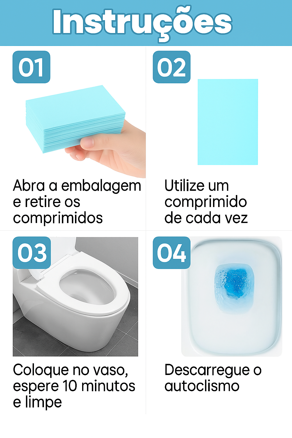 DeepClean - Embalagem de 120 pastilhas concentradas (120 dias de limpeza sem produtos líquidos dispendiosos)