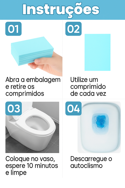 DeepClean - Embalagem de 120 pastilhas concentradas (120 dias de limpeza sem produtos líquidos dispendiosos)